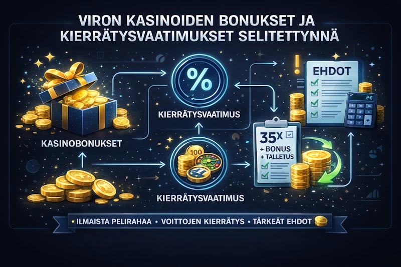 Viron kasinoiden bonukset ja kierrätysvaatimukset selitettynä